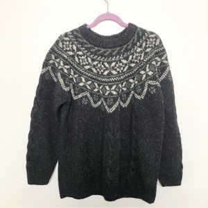 L.L. Bean Women's Fair Isle Sweater Wool Cotton Silk Size XL